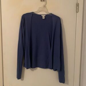 Blue open front cardigan
